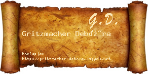 Gritzmacher Debóra névjegykártya